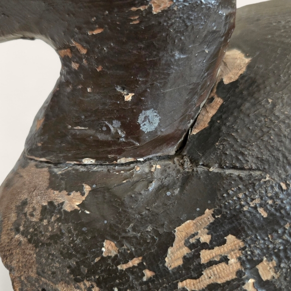 Chippy Brown Duck Decoy, Vintage Wooden Handmade Rustic Primitive Shelf Folk Art - Picture 4 of 11